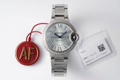 AF Factory Ballon Bleu de Cartier 33MM Light Blue Dial Diamond Bezel Women Watch